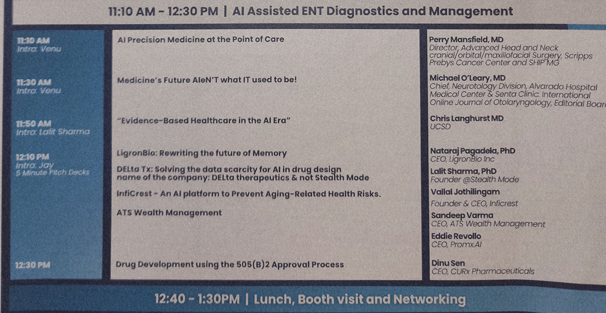 AI Assisted ENT Diagnostics and Management conference schedule