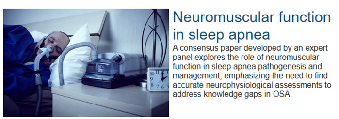 An Article clipping with the headline 'Neuromuscular function in sleep apnea